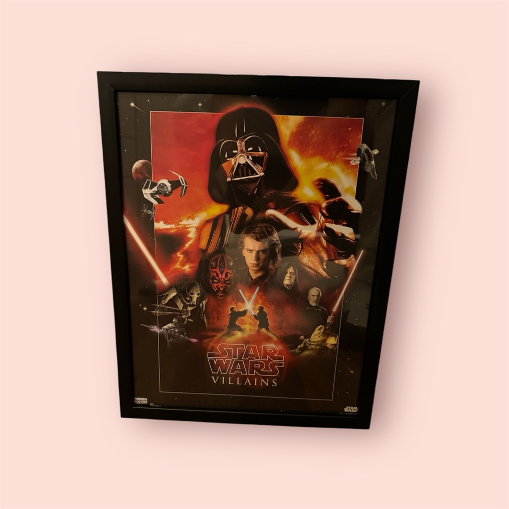 Star Wars villains poster with frame